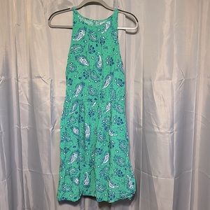 Old Navy Blue & Green Paisley Dress - size M Tall
